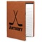 Hockey 2 Cognac Leatherette Portfolios with Notepad - Large - Main