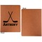 Hockey 2 Cognac Leatherette Portfolios with Notepad - Large - Single Sided - Apvl