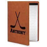 Hockey 2 Leatherette Portfolio with Notepad - Small - Single Sided (Personalized)