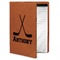 Hockey 2 Cognac Leatherette Portfolios with Notepad - Small - Main