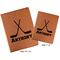 Hockey 2 Cognac Leatherette Portfolios with Notepads - Compare Sizes