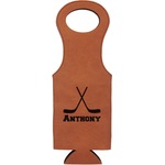 Hockey 2 Leatherette Wine Tote (Personalized)