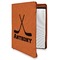 Hockey 2 Leatherette Zipper Portfolio with Notepad - Single Sided (Personalized)