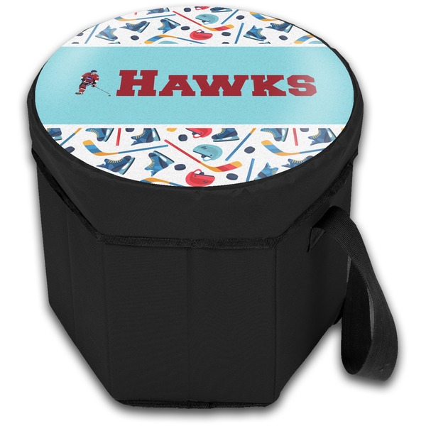 Hockey 2 Collapsible Personalized Cooler & Seat (Closed)