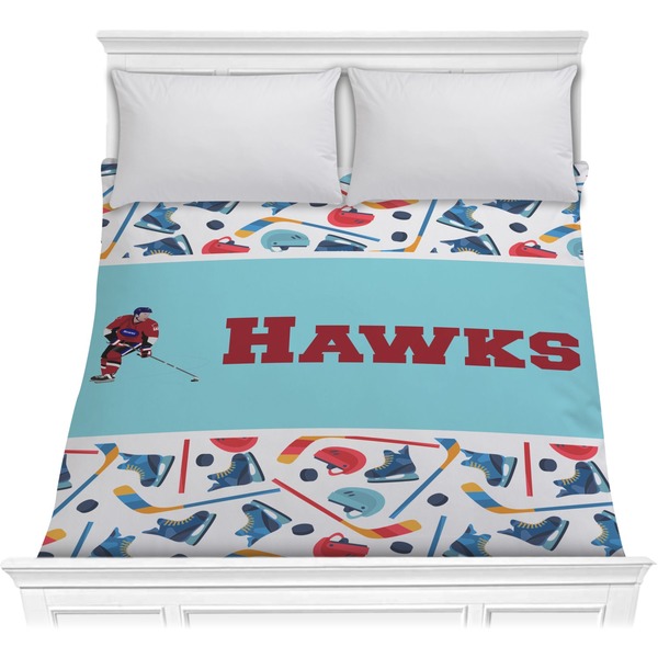 Custom Hockey 2 Comforter - Full / Queen (Personalized)