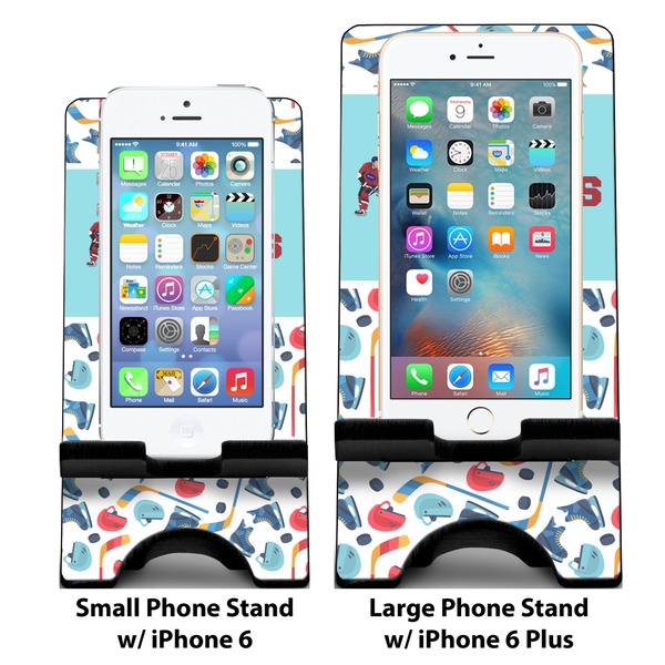Hockey 2 Compare Phone Stand Sizes - with iPhones