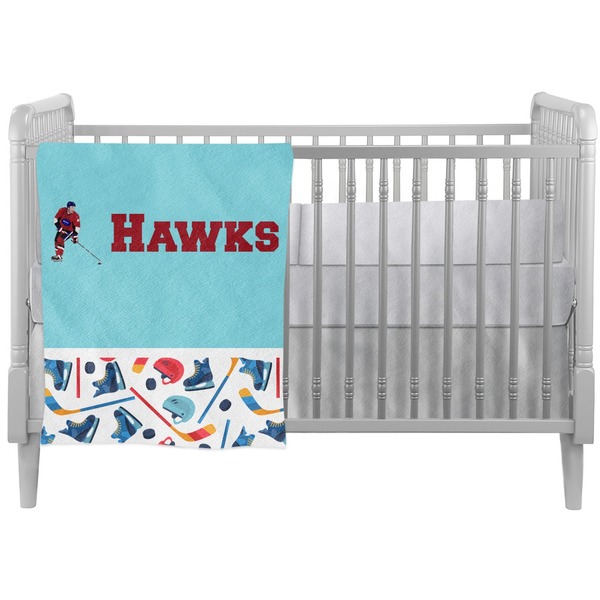 Custom Hockey 2 Crib Comforter / Quilt (Personalized)