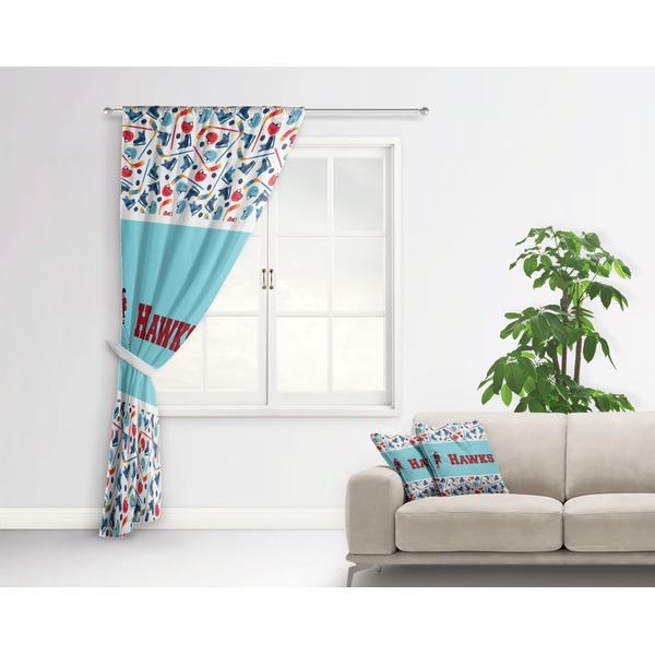 Hockey 2 Curtain With Window and Rod - in Room Matching Pillow