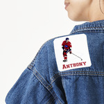 Hockey 2 Twill Iron On Patch - Custom Shape (Personalized)