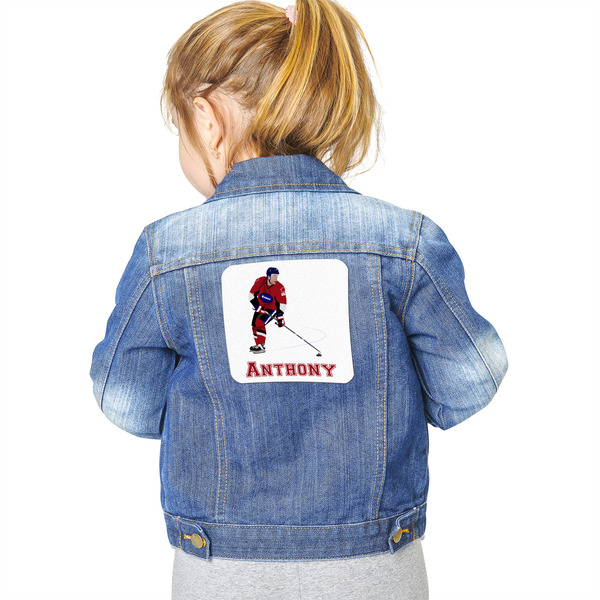 Hockey 2 Custom Shape Iron On Patches - XXL - Single - Approval