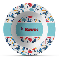 Hockey 2 Plastic Bowl - Microwave Safe - Composite Polymer (Personalized)