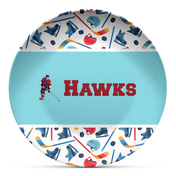 Custom Hockey 2 Microwave Safe Plastic Plate - Composite Polymer (Personalized)