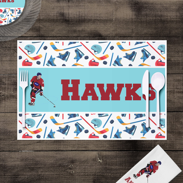 Hockey 2 Disposable Paper Placemat - In Context