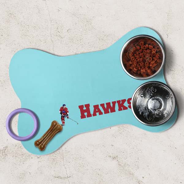 Hockey 2 Dog Bone Shaped Mat Lifestyle