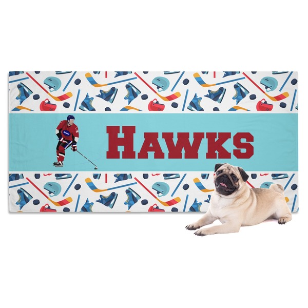 Custom Hockey 2 Dog Towel (Personalized)