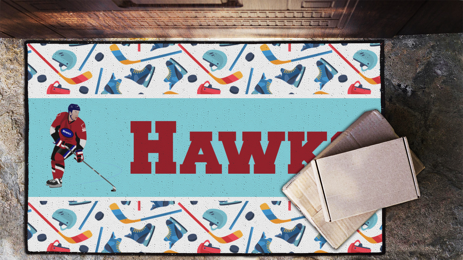 Custom Hockey 2 Door Mat (Personalized) YouCustomizeIt