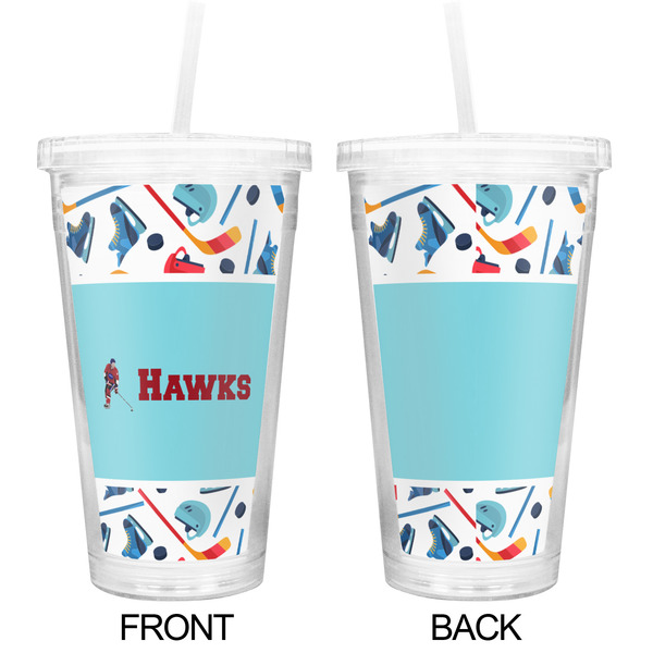 Hockey 2 Double Wall Tumbler with Straw - Approval