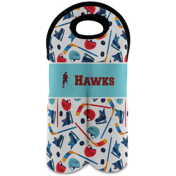 Custom Hockey 2 Wine Tote Bag (2 Bottles) (Personalized)