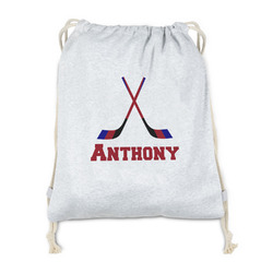 Hockey 2 Drawstring Backpack - Sweatshirt Fleece - Double Sided (Personalized)