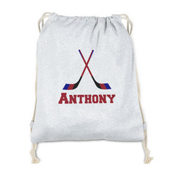 Hockey 2 Drawstring Backpack - Sweatshirt Fleece - Double Sided (Personalized)