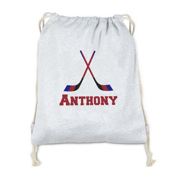 Custom Hockey 2 Drawstring Backpack - Sweatshirt Fleece (Personalized)