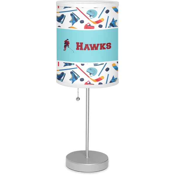 Custom Hockey 2 7" Drum Lamp with Shade Polyester (Personalized)