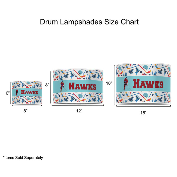 Hockey 2 Drum Lampshades - Sizing Chart