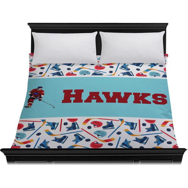 Hockey 2 Duvet Cover - King - On Bed - No Prop
