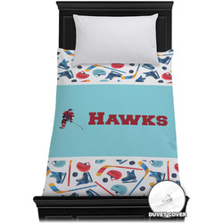 Hockey 2 Duvet Cover - Twin XL (Personalized)