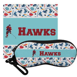 Hockey 2 Eyeglass Case & Cloth (Personalized)