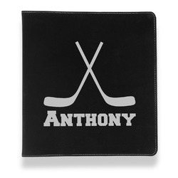 Hockey 2 Leather Binder - 1" - Black (Personalized)