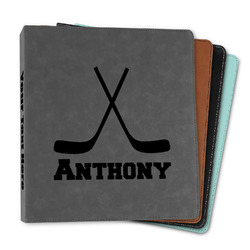 Hockey 2 Leather Binder - 1" (Personalized)