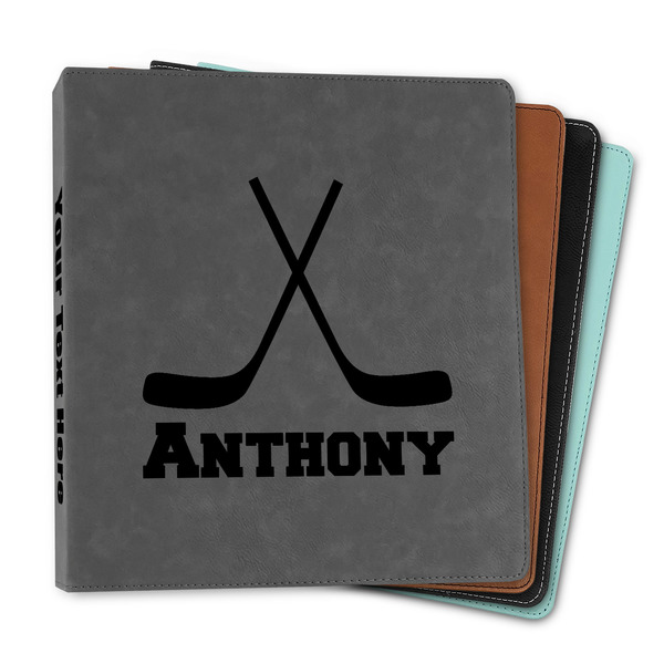 Custom Hockey 2 Leather Binder - 1" (Personalized)