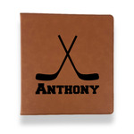 Hockey 2 Leather Binder - 1" - Rawhide (Personalized)