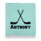 Hockey 2 Leather Binders - 1" - Teal - Front View