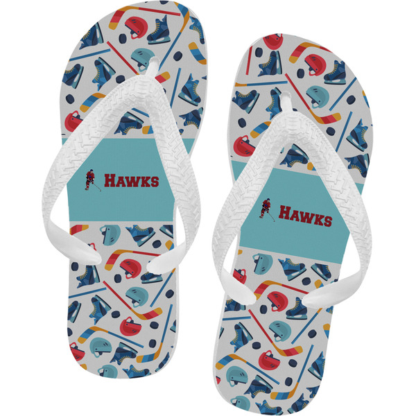 Custom Hockey 2 Flip Flops (Personalized)