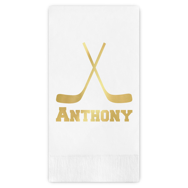 Custom Hockey 2 Guest Napkins - Foil Stamped (Personalized)