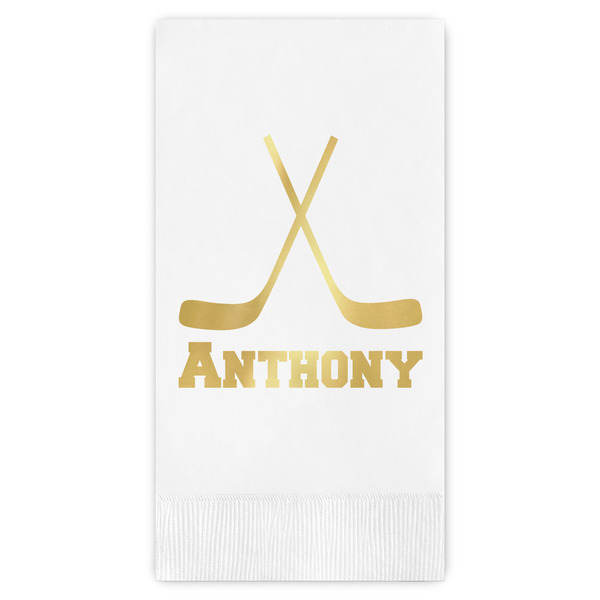 Custom Hockey 2 Guest Napkins - Foil Stamped (Personalized)