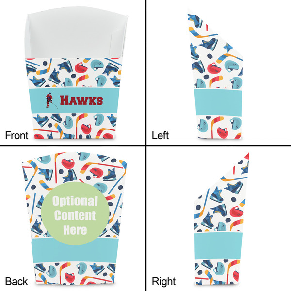 Hockey 2 French Fry Favor Box - Front & Back View