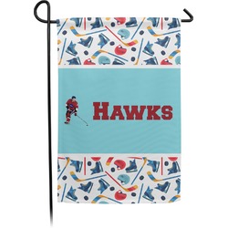 Hockey 2 Small Garden Flag - Double Sided w/ Name or Text