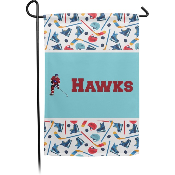 Custom Hockey 2 Small Garden Flag - Double Sided w/ Name or Text