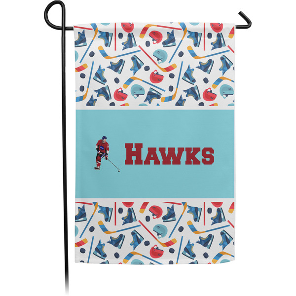 Custom Hockey 2 Small Garden Flag - Single Sided w/ Name or Text