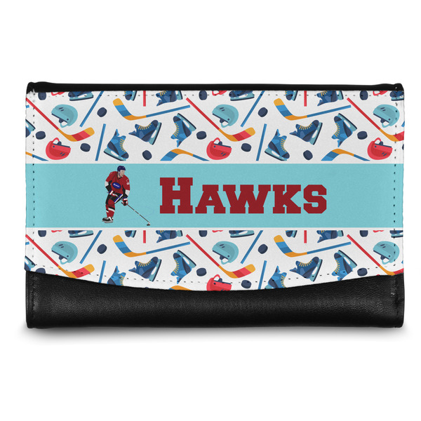 Custom Hockey 2 Genuine Leather Women's Wallet - Small (Personalized)
