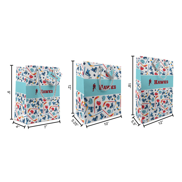 Hockey 2 Gift Bags - All Sizes - Dimensions