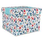 Hockey 2 Gift Box with Lid - Canvas Wrapped - XX-Large (Personalized)