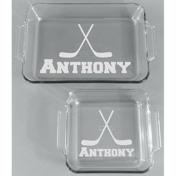 Hockey 2 Glass Baking Dish Set - FRONT
