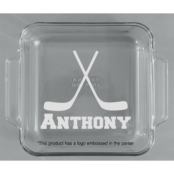Hockey 2 Glass Cake Dish - APPROVAL (8x8)