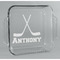 Hockey 2 Glass Cake Dish - 8in x 8in (Personalized)