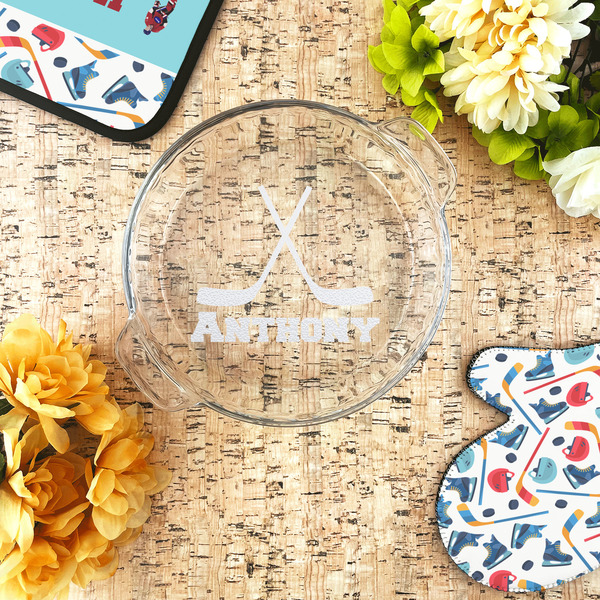 Hockey 2 Glass Pie Dish - LIFESTYLE