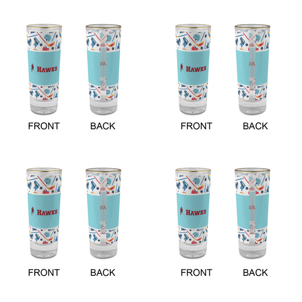 Hockey 2 Glass Shot Glass - 2 oz - Set of 4 - APPROVAL
